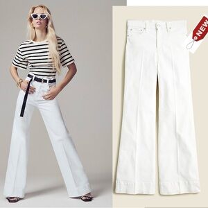 J. Crew Wide-leg denim Jean trouser in white high rise full length Sz 26 NWT